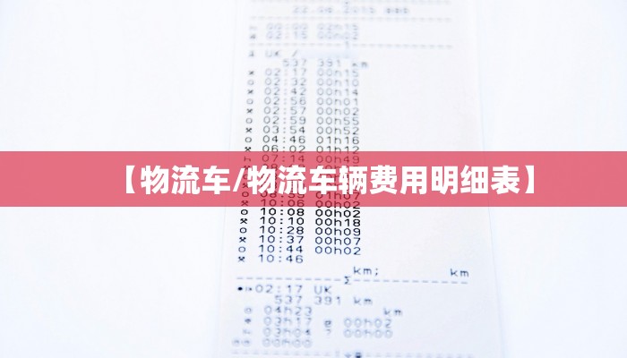 【物流车/物流车辆费用明细表】